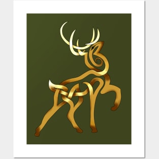 Stag Passant Contourne' Posters and Art